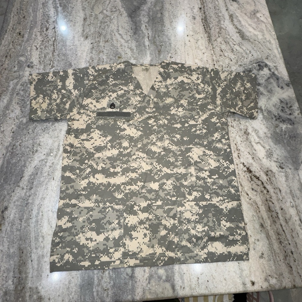 Nurse Joe Adult Large Scrub Top Camo Army Military Medic Combat Uniform USA